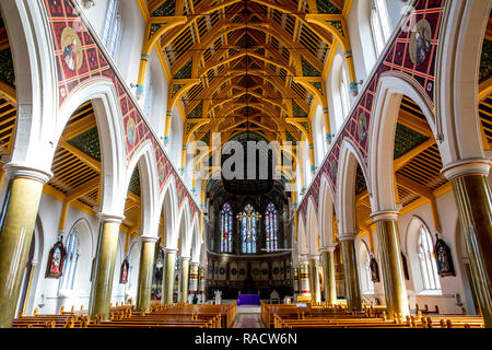 Navata, San Pietro la cattedrale cattolica di Belfast, Ulster (Irlanda del Nord, Regno Unito, Europa Foto Stock