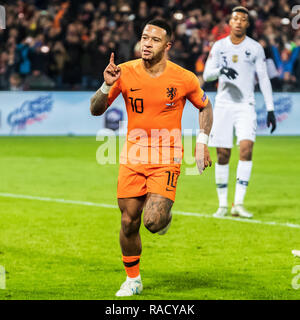 Rotterdam, Paesi Bassi 16 novembre 2018 Soccer Paesi Bassi v Francia Memphis Depay (Paesi Bassi) Foto Stock