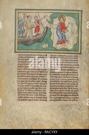 L arrivo di San Giovanni a Patmos, Londra (probabilmente), Inghilterra, circa 1255 - 1260, tempere, foglia oro reinventato Foto Stock