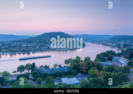 Il fiume Reno all'alba, Boppard, Renania-Palatinato, Germania, Europa Foto Stock