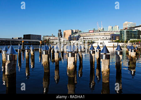 Vista sul Porto Victoria a Melbourne Docklands,Victoria Australia. Foto Stock