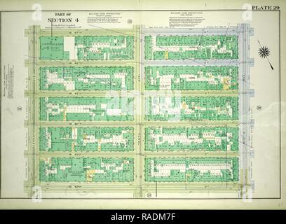 La piastra 29, parte della sezione 4: delimitata da W. 47th Street, Nona Avenue, W. 42nd Street e undicesima Avenue. Reinventato Foto Stock