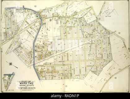 Queens, Vol. 2, doppia piastra pagina n. 26, parte di Ward due altezze di Nassau e Newtown Heights, mappa delimitata da reinventato Foto Stock