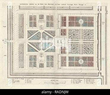 Mappa di Huis ten Bosch Palace e la tenuta circostante i Paesi Bassi, Jan Matthysz., 165. Reinventato Foto Stock