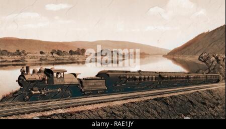 Diamante Nero Express, Lehigh Valley Railroad, Pennsylvania, Jackson, William Henry, 1843-1942, ferrovie, fiumi reinventato Foto Stock