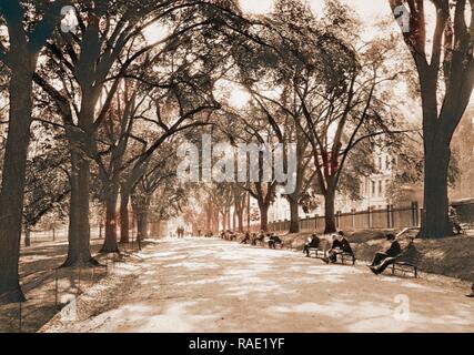 Beacon Street Mall, Boston, strade, parchi, Stati Uniti, Massachusetts, Boston, 189. Reinventato da Gibon. Classic reinventato Foto Stock