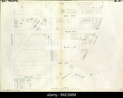 La piastra 23: mappa delimitata da Lafayette Avenue, Cumberland Street, Atlantic Avenue, 4 avenue Raymond Street. 1855 reinventato Foto Stock