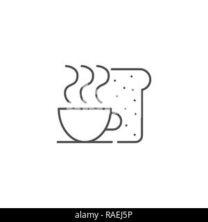Colazione vettore correlati Icona linea. Isolato su sfondo bianco. Corsa modificabile. Illustrazione Vettoriale