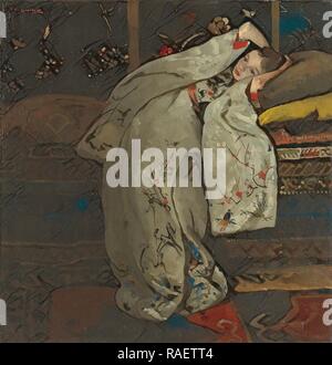 Ragazza in un kimono bianco, George Hendrik Breitner, 189. Reinventato da Gibon. Arte Classica con un tocco di moderno reinventato Foto Stock