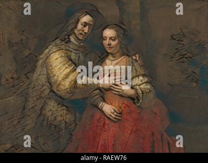 Isacco e Rebecca, noto come la Sposa ebraica, Rembrandt Harmensz. van Rijn, c. 1665 - c. 166. Reinventato da Gibon Foto Stock