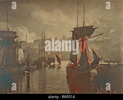 Il Dock fine, Whitby, Frank Meadow Sutcliffe (British, 1853 - 1941), Whitby, Inghilterra, 1880, gelatina silver stampa, 57. reinventato Foto Stock