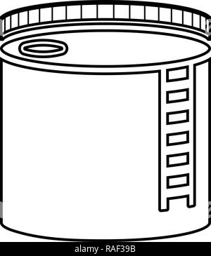 Serbatoio olio con serbatoio di accumulo di olio Olio di riscaldamento icona colore nero vettore I stile piatto semplice immagine Illustrazione Vettoriale
