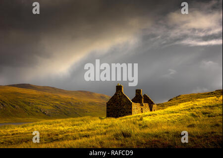 Sandwood cottage vicino Sandwood Bay di Sutherland Scozia Scotland Foto Stock