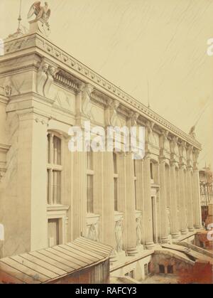 La Nouvelle facciata du Palais de Justice, sur la rue de Harlay, par Duc, Charles Marville (francese, 1813 - 1879), Parigi reinventato Foto Stock