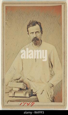 La guerra civile vittima con Vandyke barba, gamba destra amputata, attribuito a William H. Campana (American, 1830 - 1910 reinventato Foto Stock