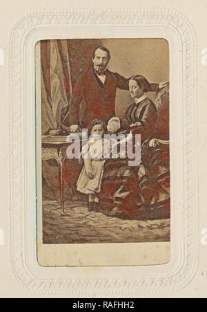 La famille imperiale Napoleone III, Imperatrice Eugenie & Eugene Louis Jean Giuseppe Bonaparte, André Adolphe-Eugène Disdéri reinventato Foto Stock