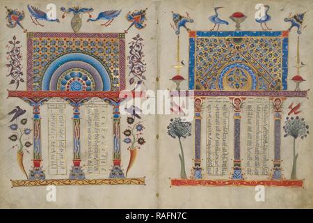 Canon tabelle dall'Zeyt'onu vangeli, folio 2 e 7. Reinventato da Gibon. Arte Classica con un tocco di moderno reinventato Foto Stock