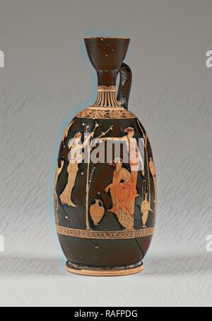 Lekythos Red-Figure, attribuito al circolo di Meidias pittore (Greco (mansarda), attivo 420 - 390 a.C.), Atene, Grecia reinventato Foto Stock