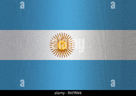Bandiera dell'Argentina su un muro di pietra dello sfondo. Foto Stock
