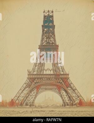 La Torre Eiffel: Stato della costruzione, Louis-Émile Durandelle (francese, 1839 - 1917), Parigi, Francia, 23 novembre reinventato Foto Stock