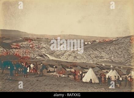 Encampment del cavallo di artiglieria, Roger Fenton (inglese, 1819 - 1869), 1855, salata stampa carta, 24,3 x 35,4 cm (9 9 reinventato Foto Stock
