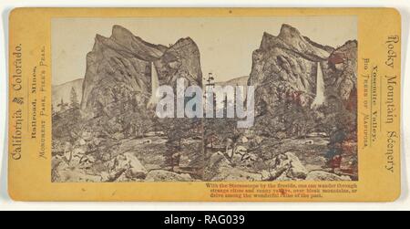 Yosemite Valley, americano, circa 1870, albume silver stampa. Reinventato da Gibon. Arte Classica con un tocco di moderno reinventato Foto Stock