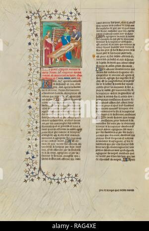 Nero Entra in pausa per un drink durante la mutilazione del suo corpo della madre, Parigi, Francia, Europa, circa 1413 - 1415, tempera reinventato Foto Stock