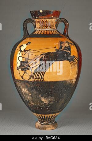 Premio vaso con Athena, attribuito al Pittore di Kleophrades (Greco (mansarda), attivo 505 - 475 a.C.), Atene, Grecia reinventato Foto Stock