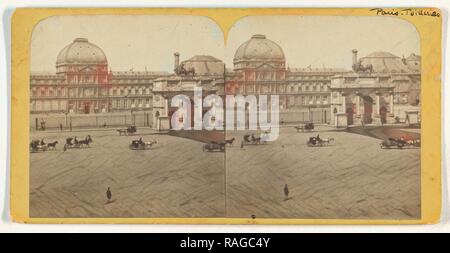Vue Instantanee de Paris. Luogo et Arc de triomphe du Carrousel, Francese, 9 marzo 1864, albume silver stampa reinventato Foto Stock