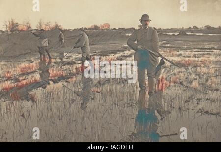 Snipe-Shooting, Peter Henry Emerson (British, nato a Cuba, 1856 - 1936), Londra, Inghilterra, 1886, Platinum print, 18,4 x reinventato Foto Stock