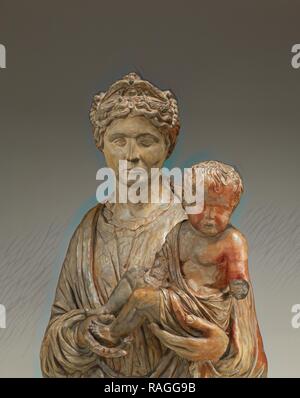 Madonna e Bambino, Riccio (Andrea Briosco) (italiano, 1470 - 1532), Italia, circa 1520 - 1525, terracotta con tracce di reinventato Foto Stock