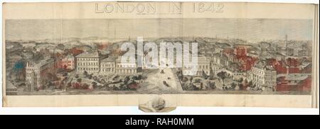 Londra in 1842 adottate dal vertice del Duca di York del colonna, incisione su legno, 1843, sotto l'immagine: Nord vista reinventato Foto Stock