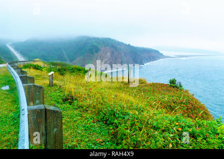 Paesaggio (vicino Le Buttereau) lungo la Cabot Trail, in Cape Breton Island, Nova Scotia, Canada Foto Stock