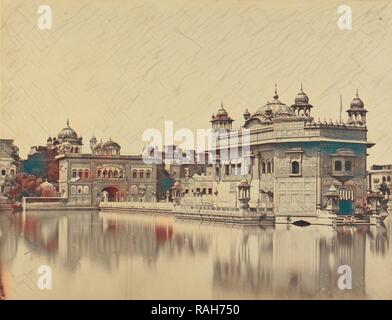 Il Tempio d'oro ad Amritsar, Felice Beato (inglese, nato in Italia, 1832 - 1909), India, 1858 - 1859, albume argento reinventato Foto Stock