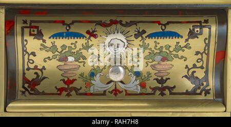 Supporto di scrittura (Gradin), francese, Francia, circa 1692 - 1700, rovere e noce impiallacciato in ottone, rame, argento, ebano reinventato Foto Stock