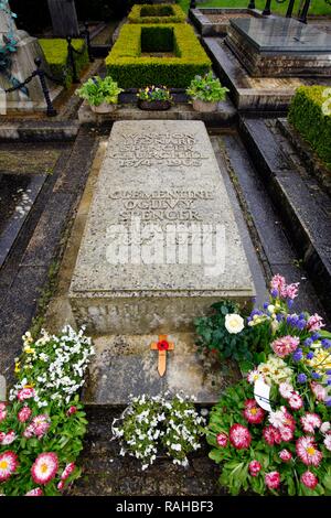 Tomba di Winston Churchill presso la chiesa di Bladen, burford, Oxfordshire, Gran Bretagna, Europa Foto Stock