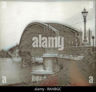 Ponte sul fiume Lek vicino a Culemborg, anonimo, c. 1890 - c. 1905. Reinventato da Gibon. Arte Classica con un reinventato Foto Stock