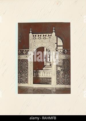 Agra, la schermata che racchiude i sarcofagi all' interno del Taj, Samuel Bourne (inglese, 1834 - 1912), Agra reinventato Foto Stock