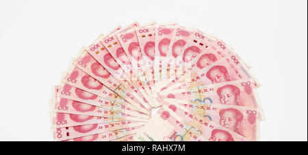 Il cinese 100 RMB Yuan ，banconote dalla Cina è moneta. Foto Stock