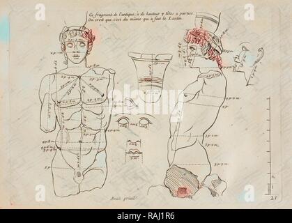 Frammento Ce de l'antico. Les proporzioni du corps humain: mesurées sur les plus belles figure de l'antiquité reinventato Foto Stock