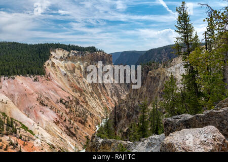 Il Grand Canyon di Yellowstone nel Parco Nazionale di Yellowstone, Wyoming. Foto Stock