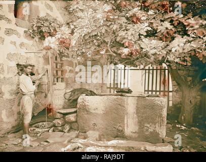 Jaffa (Giaffa) e dintorni. Casa di Simone il conciatore American Colony, Gerusalemme. 1898, Israele. Reinventato Foto Stock