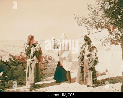 Ruth storia. Betlemme donne danzanti. 'Naomi a nozze". 1940, West Bank, Betlemme, Israele. Reinventato Foto Stock