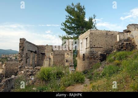 Il greco città fantasma di Levissi, Karmylassos, Kayakoey, Turchia Foto Stock