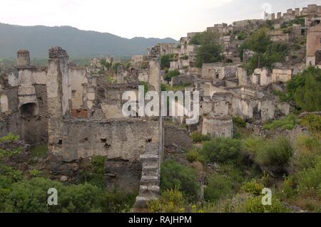 Il greco città fantasma di Levissi, Karmylassos, Kayakoey, Turchia Foto Stock