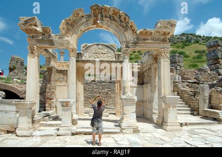 Antica città di Efeso, Efes, Turchia, Asia Occidentale Foto Stock