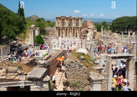 Antica città di Efeso, Efes, Turchia, Asia Occidentale Foto Stock