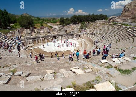 Teatro romano, antica città di Efeso, Efes, Turchia, Asia Occidentale Foto Stock