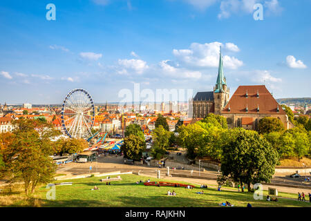 Vista su Erfurt, Germania Foto Stock