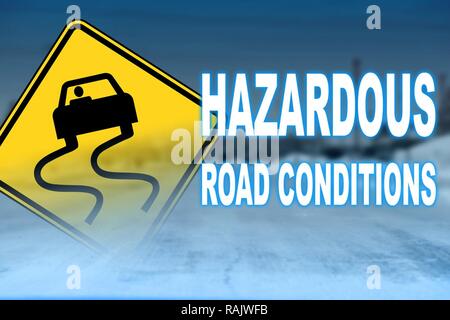 Secondo DMV.org, guida in condizioni pericolose della strada è una questione di preparazione, di pratica e di mantenere la calma quando snocciolate nei confronti di situazioni sconosciute come lo slittamento e scorrimento su strade. L'errore più comune che gli automobilisti fare è non lasciare abbastanza spazio tra se stessi e gli automobilisti di fronte a loro. Foto Stock